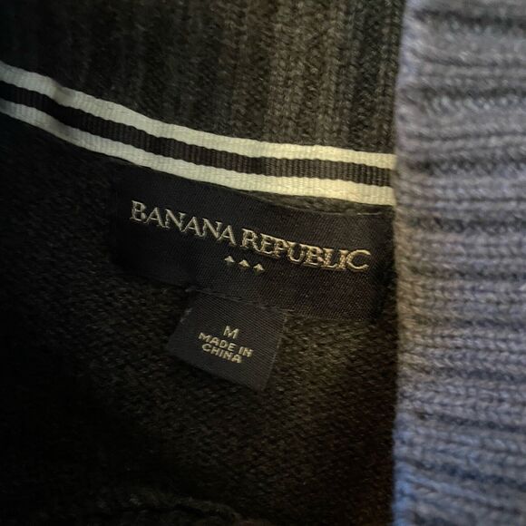 Banana Republic pullover mens sweater adult M chest button Gray - Picture 6 of 8